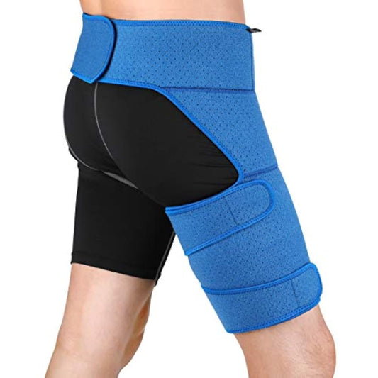 힙 brace 고관절 서포트 랩 Compression brace 힙 두 액트 블루 구멍난 환기성 벨트 웨스트 서포트 허벅지 힙 brace 남녀용