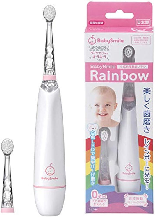 베이비 스마일 소아용 전동 칫솔 베이비 스마일 레인보우 핑크 1개 (x 1) S-204P