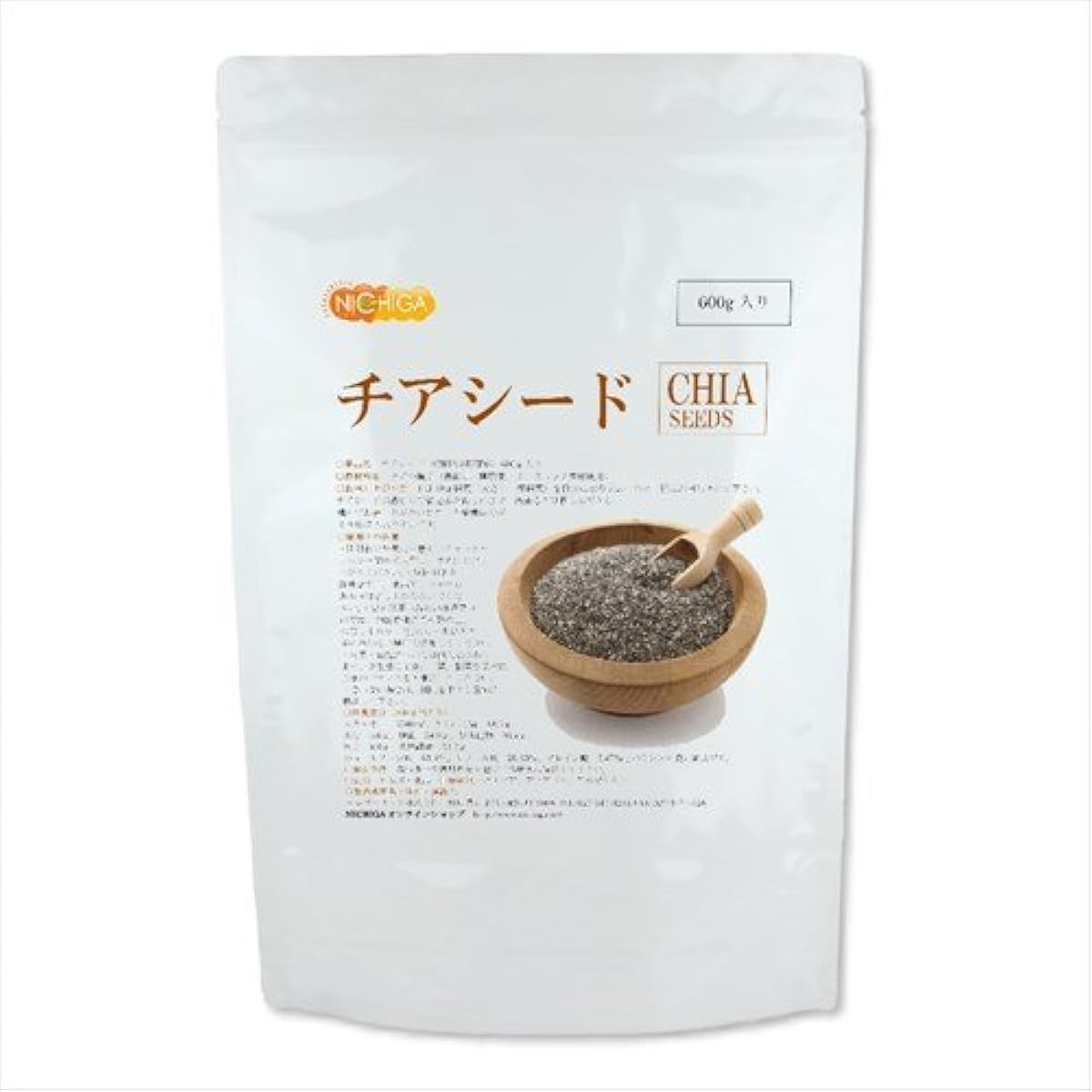 치아시드(Chia Seed)(CHIA SEEDS)600g(국내 살균품)잔류 농약 검사필 a-re 노 렌산 리놀산 포함한다 [05] NICHIGA(니치가)