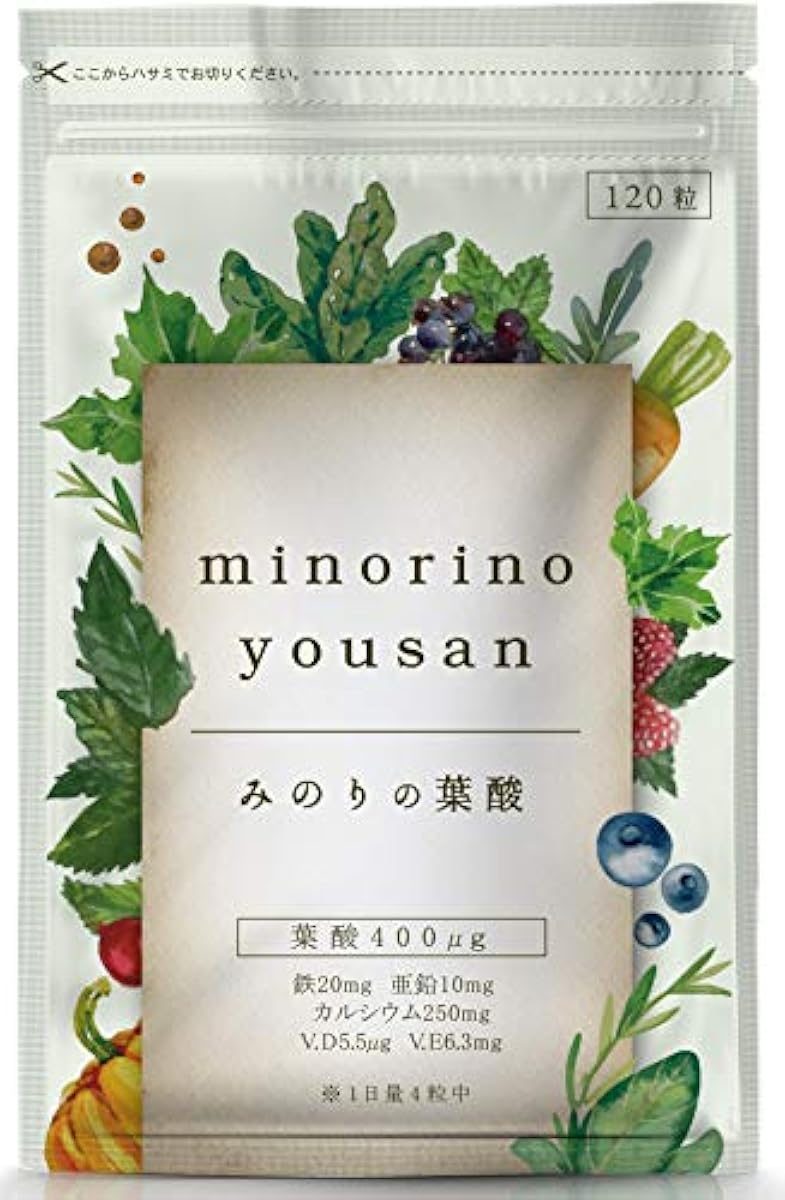 미노리의엽 산 400μg배합 임신임 활수활 서플리(supplement) 120알 30일분엽 산철 칼슘 아연 DHA EPA 비타민D 비타민E 서플리먼트 타블렛