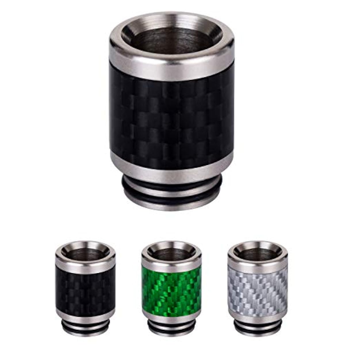 WOLFTEETH 카본 화이버(fiber) 플러스 스테인레스강810drip 팁(칩) 마우스 피스용 전자 담배 증기를 들이마시는 탱크 증기를 들이마시는 장치| 니코틴 프리/블랙 124301