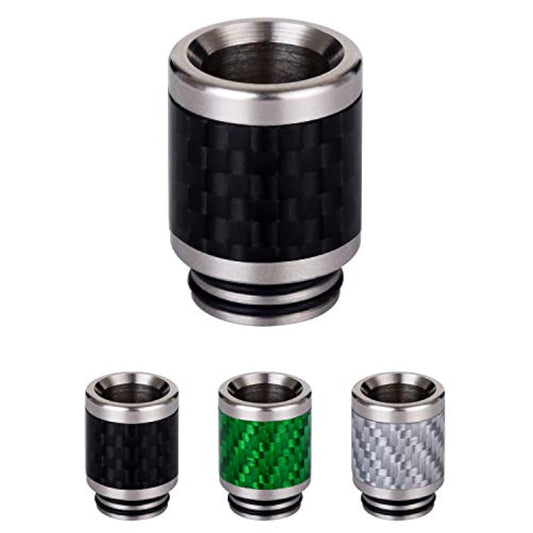 WOLFTEETH 카본 화이버(fiber) 플러스 스테인레스강810drip 팁(칩) 마우스 피스용 전자 담배 증기를 들이마시는 탱크 증기를 들이마시는 장치| 니코틴 프리/블랙 124301