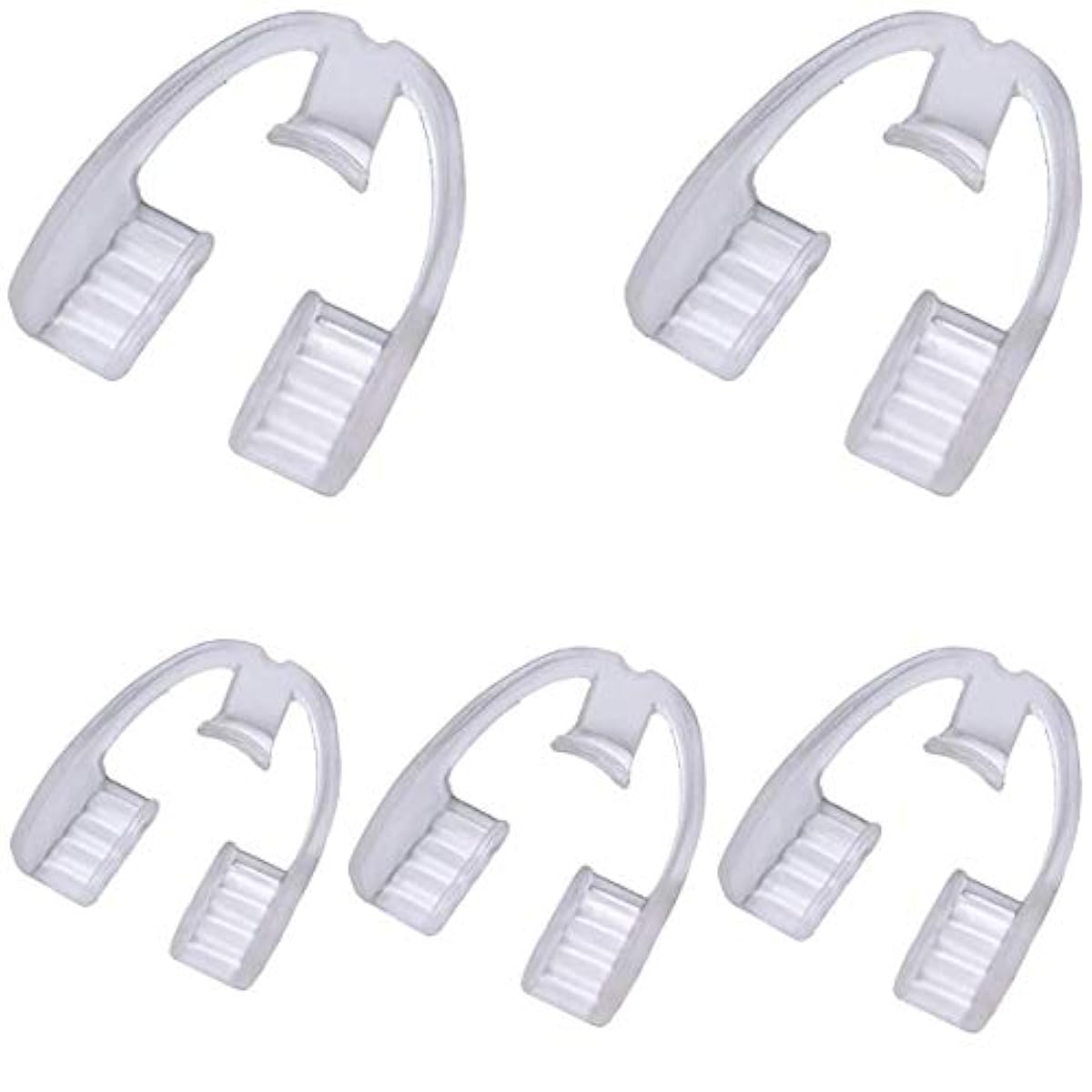 치# 궁둥이 방지 마우스 피스 형잡기 불요 간단 장착 전용 케이스 포함 와 [5 개세트] 실리콘 소재 남녀 겸용 치# 궁둥이 가이드 먹어 묶 # 나이트 가이드 먹어 묶 # 코고는 소리 대책 수면