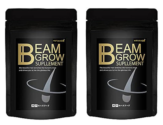 [Amazon한정 브랜드] 고베 로하스(Lohas) 후드 BEAM GROW SUPPLEMENT lysine 아연 영양 기능 식품 박모 볼륨 업 서플리먼트 2 포세트120 입약60일분 일본제 서플리(supplement) L 공방