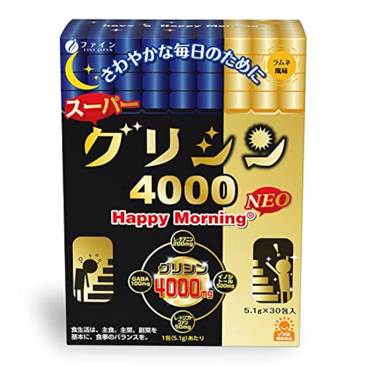 파인 글리신 슈퍼 글리신4000 Happy Morning NEO 라무네(레모네이드) 향 데아닌 국내 생산 30봉지입