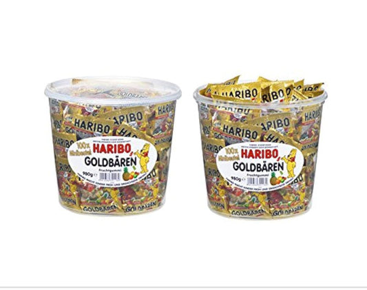(HARIBO)해리 bow 젤리 미니 골드 베어(베이스 업) 드럼 980g (2 개세트)- (Size:해리 bow 젤리 (2 개세트))