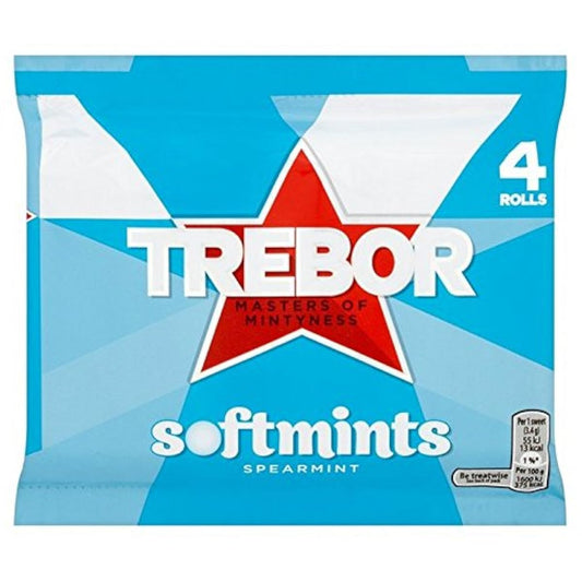 Trebor Spearmint Softmints Multipack 4 x 44g - (Trebor) spare 민트Softmints멀티 팩4×44그램 -