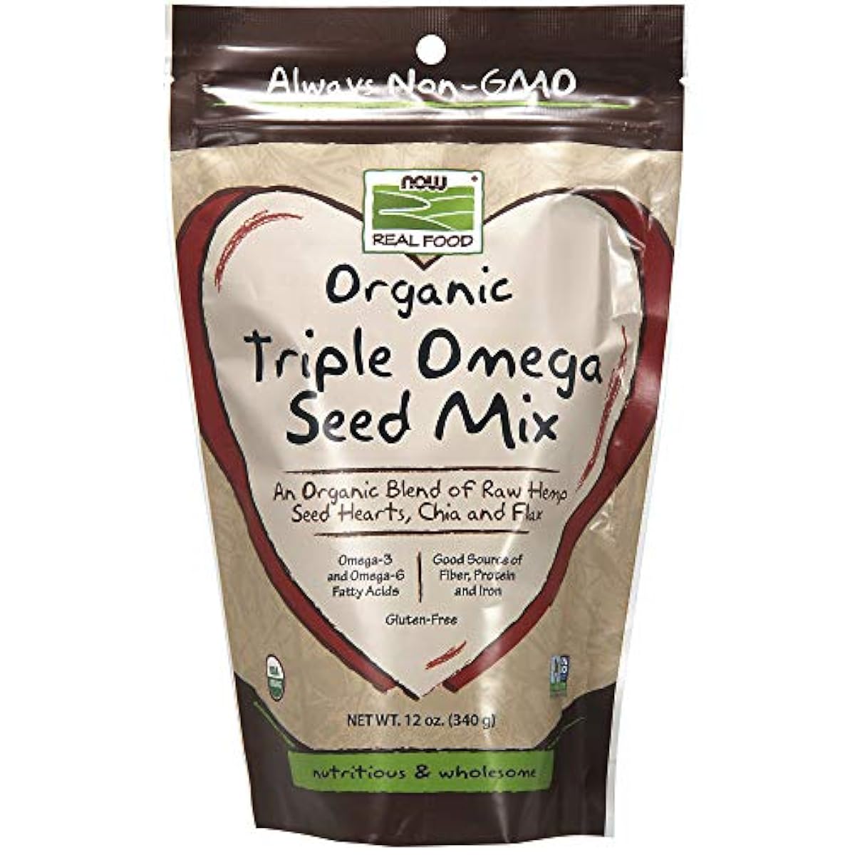 [해외 직송품] now foods Organic Triple Omega Seed Mix 12 oz (340 g)