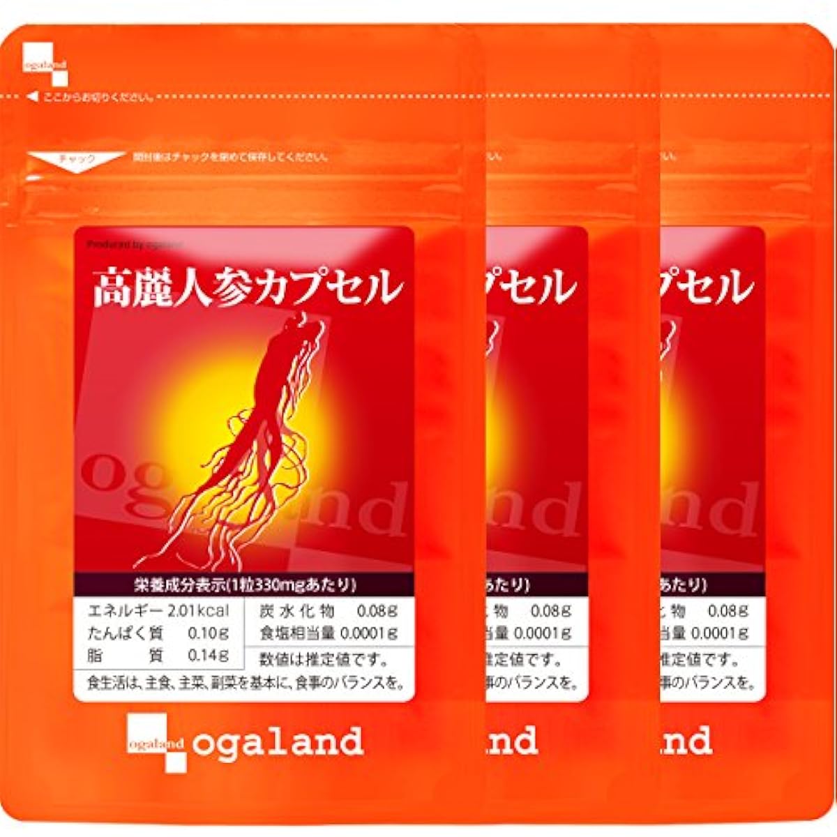 O 갈 라도[ogaland] 고려 인삼 캡슐 [ 180캡슐 / 약3개월분 ] (발효 고려 인삼 엑기스말 30mg / 고려 인삼말(홍삼) 3mg)미용 건강 영양 서포트