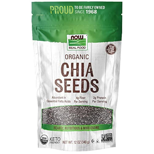 해외 직송품Organic Black Chia Seed, 12 oz by Now Foods