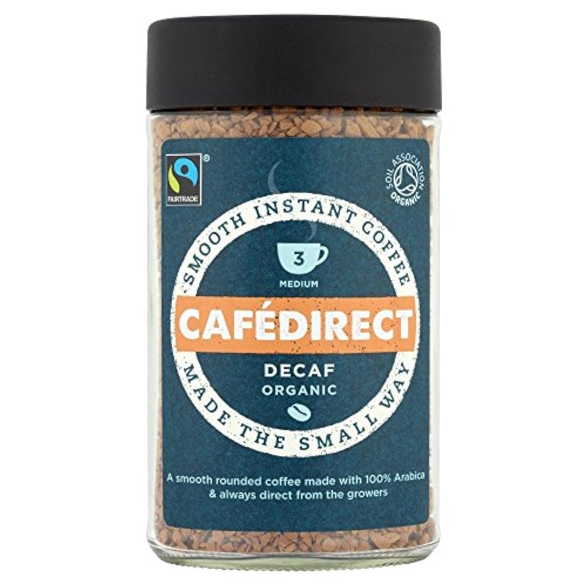 Cafedirect Fairtrade Organic Decaffeinated Instant Coffee (100g) Cafa 다이렉트 페어 트레이드 오거닉 카페인 레스 인스턴트 커피( 100그램)-TRTAZ11A