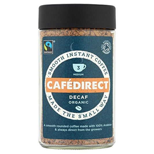 Cafedirect Fairtrade Organic Decaffeinated Instant Coffee (100g) Cafa 다이렉트 페어 트레이드 오거닉 카페인 레스 인스턴트 커피( 100그램)-TRTAZ11A