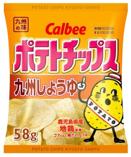 Calbee 포테이토 칩 큐슈 간장 58g×12 포- (2017-07-02)