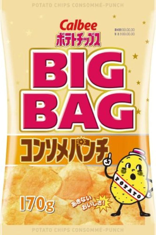 Calbee BIG사이즈 포테이토 칩 콘소메펀치 170g×12개-