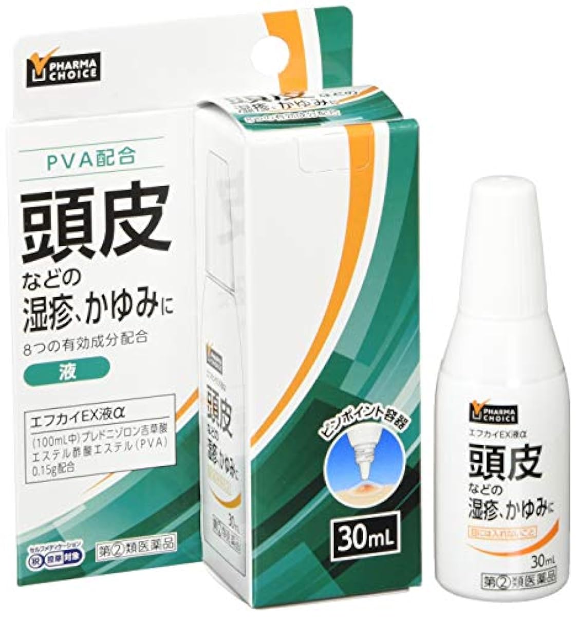 [Amazon한정 브랜드](제2류의약품) PHARMA CHOICE 두피 습진 치료약 EFF 조개EX액알파 30mL