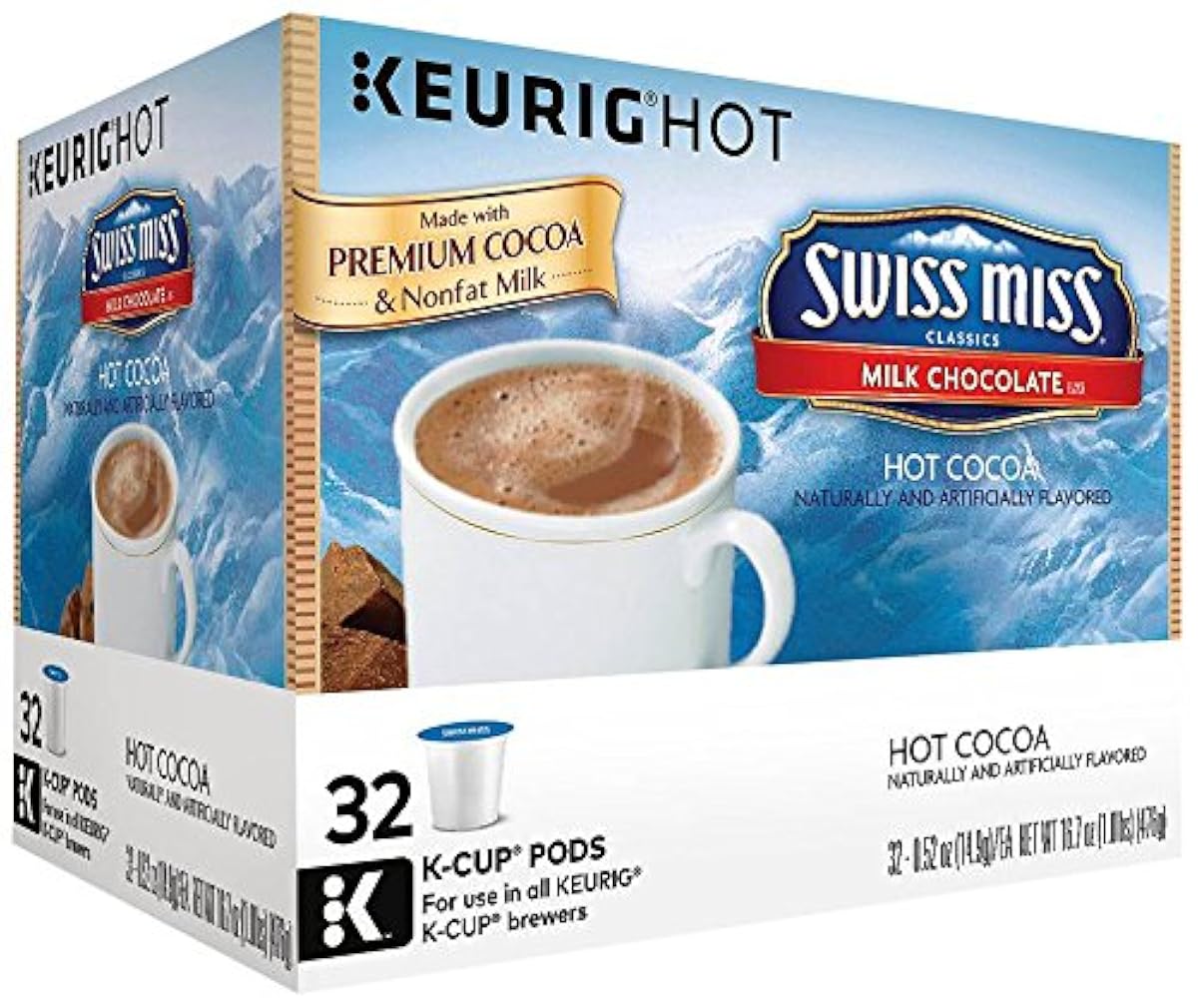 KEURIG (큐 도구용 K-CUP / SWISS MISS 스위스・미스 / 클래식 밀크 초콜릿 핫 코코아 / 32개 들이) (병행수입품)-