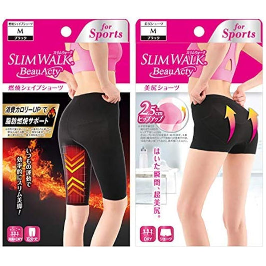 (세트 구매)슬림 워크 (SLIM WALK) 뷰아쿠티 (Beau-Acty) 연소 셰이프 쇼츠M사이즈 스포츠용 블랙 amp; (SLIM WALK) 뷰아쿠티 (Beau-Acty) 아름다운 엉덩이 쇼츠 M사이즈 스포츠용 블랙