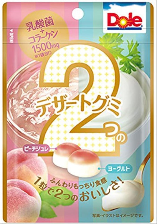 (Fujiya) 돌2개의 디저트 젤리(피치 쥬레 amp;요구르트) 40g×10 포-30625