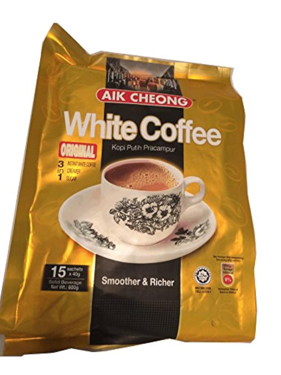 Aik Cheong 화이트 커피 오리지날3 in 1 40gx15 포 (600g) 스무스 amp;리치맛 인스턴트 커피 믹스 40gx15 포 (600g) -