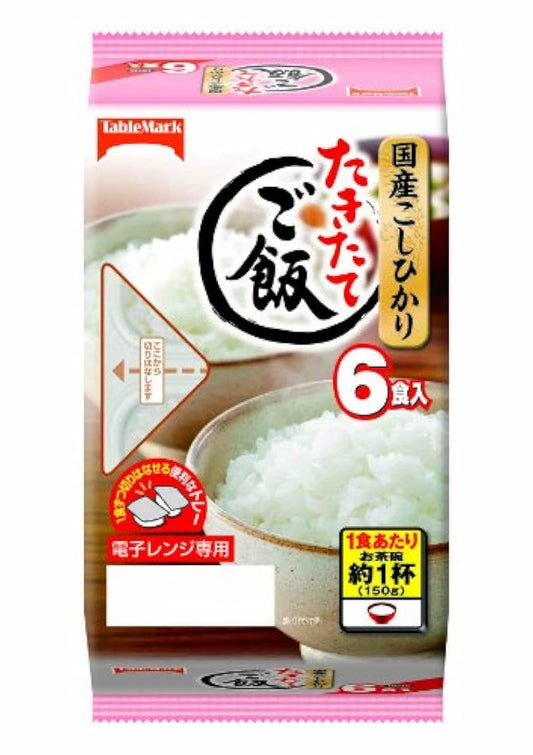 테이블 마크 게 되 세로 밥 국산 고시히카리(쌀상품명) 분할 150g×6식- (2017-08-03)