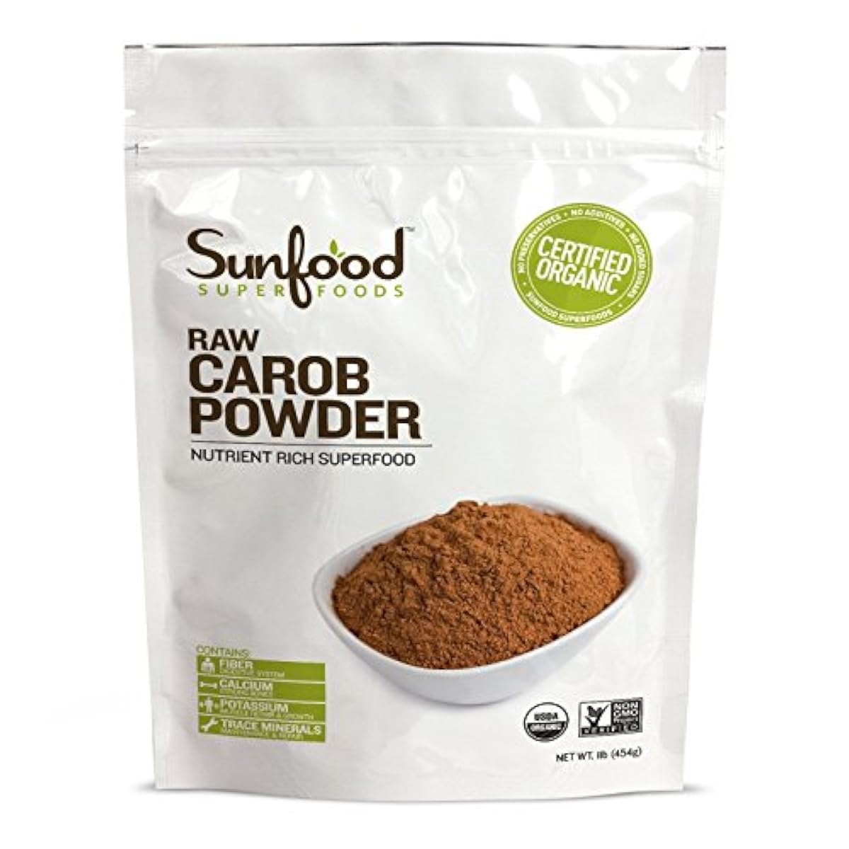 (해외 직송품)Sunfood - RAW CAROB POWDER- 1LB (454g) 생갸로부파우더 -