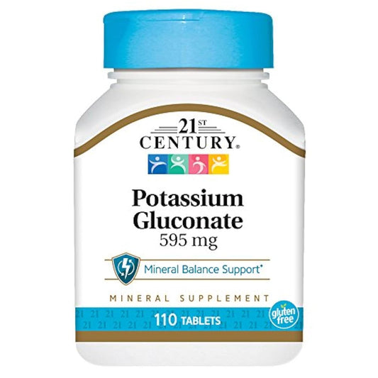 21st Century Health Care, Potassium Gluconate, 595 mg, 110 Tablets