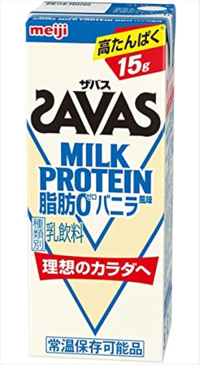 (케이스 판매)메이지 자바스(SAVAS) 밀크 프로틴 지방 0 바닐라 향 200ml×24개입