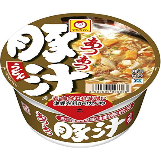 마루짱 매우 따끈따끈한  돼지고기 된장국 우동 109g ×12 개건면(컵라면)