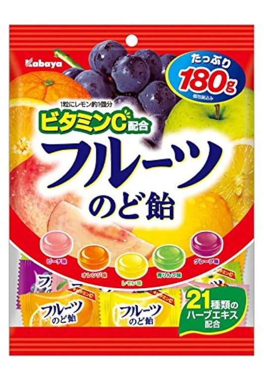 카바야 후르츠 목캔디 180g×10개-