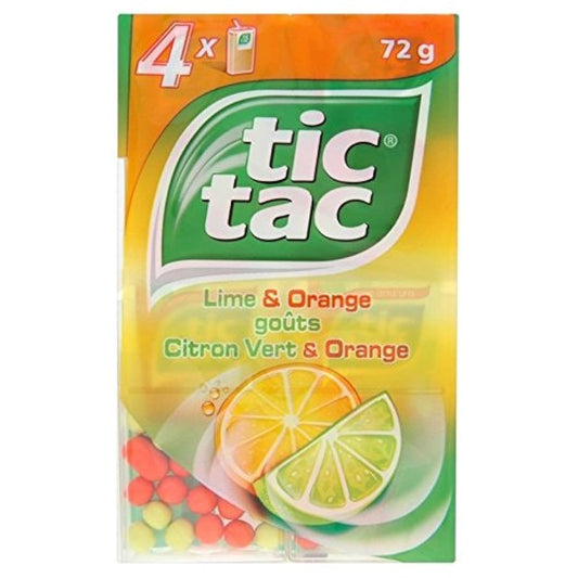 코스메틱 주름 라임 amp;오렌지4×18그램 (x 2) - Tic Tac Lime amp; Orange 4 x 18g (Pack of 2) -