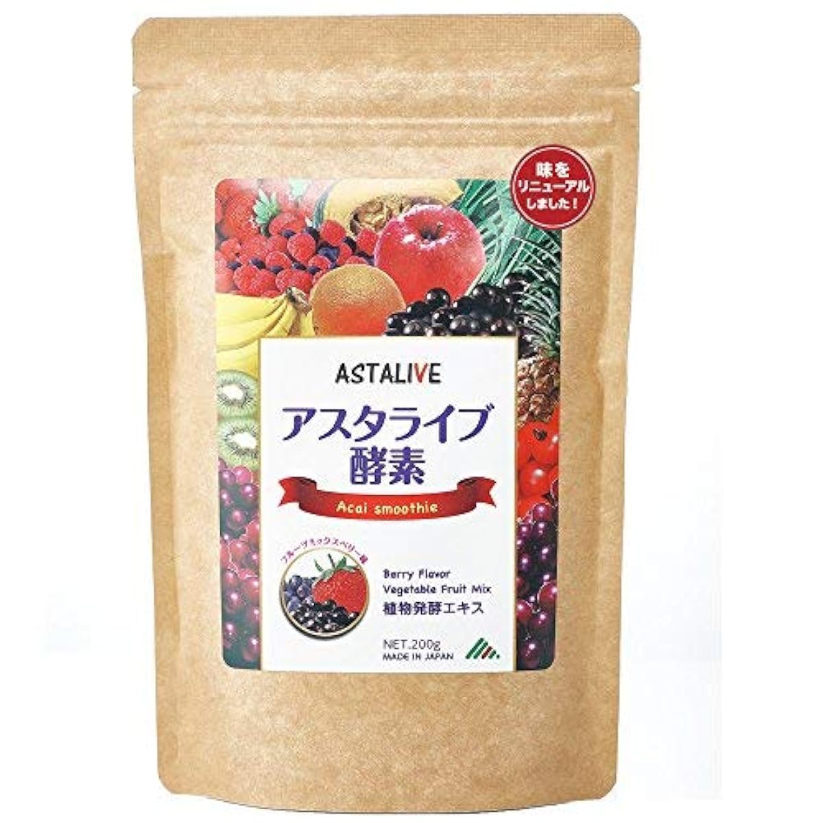 ASTALIVE(아스타 라이브) 효소 스무지 치아시드(Chia Seed) 유산균국 균들어감 후르츠 믹스 베리 맛 200g (pos)