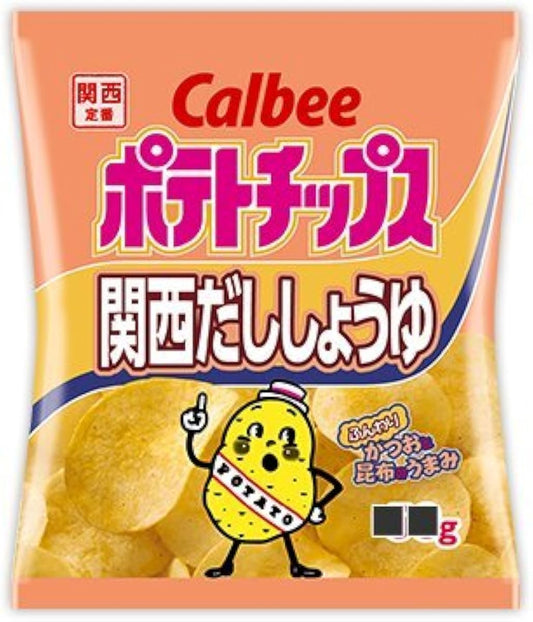 Calbee 포테이토 칩칸사이 이고 간장 85g 1상자(12대입)-