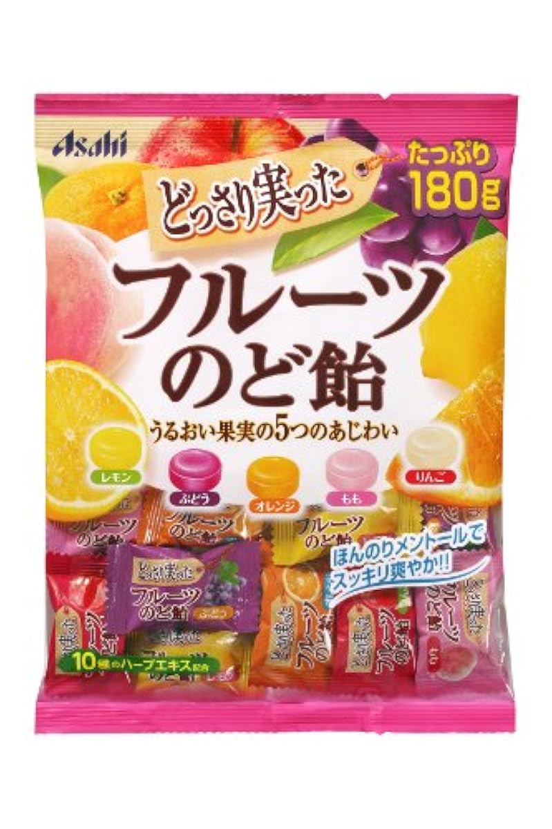 아사히 그룹 식품 듬뿍(많이) 여문 후르츠 목캔디 180g×6 포-