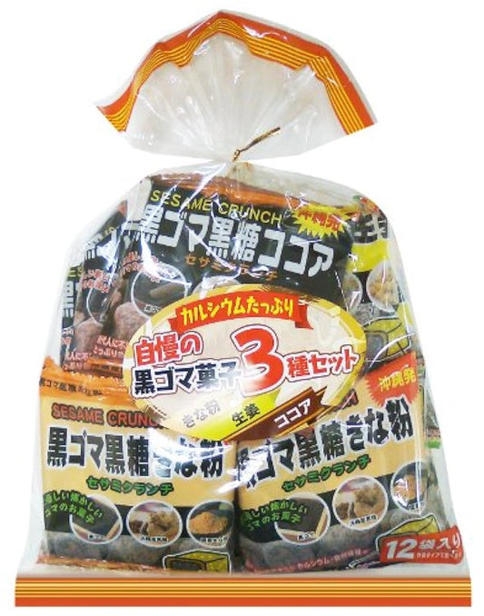 오키나와 파이오니아 foods 자랑의흑 참깨 과자3종 세트 228g-