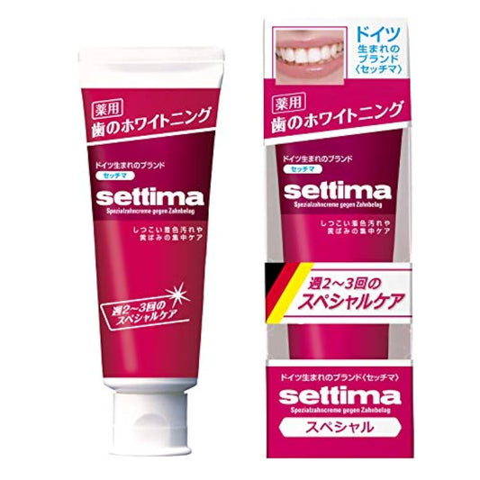 [의약부외품] settima(셋치마) 화이트닌구 양치질 스페셜 케어 [페퍼민트 타입]<ステインケア タバコのヤニ取り フッ素配合 虫歯予防> 80g