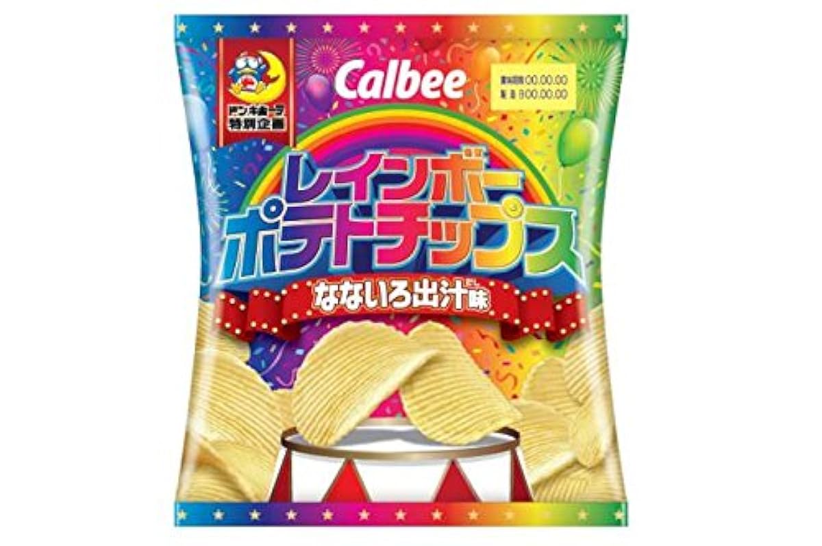(한정)Calbee 레인보우 포테이토 칩 (인 있어라 국물 맛) 55g × 12 포세트-