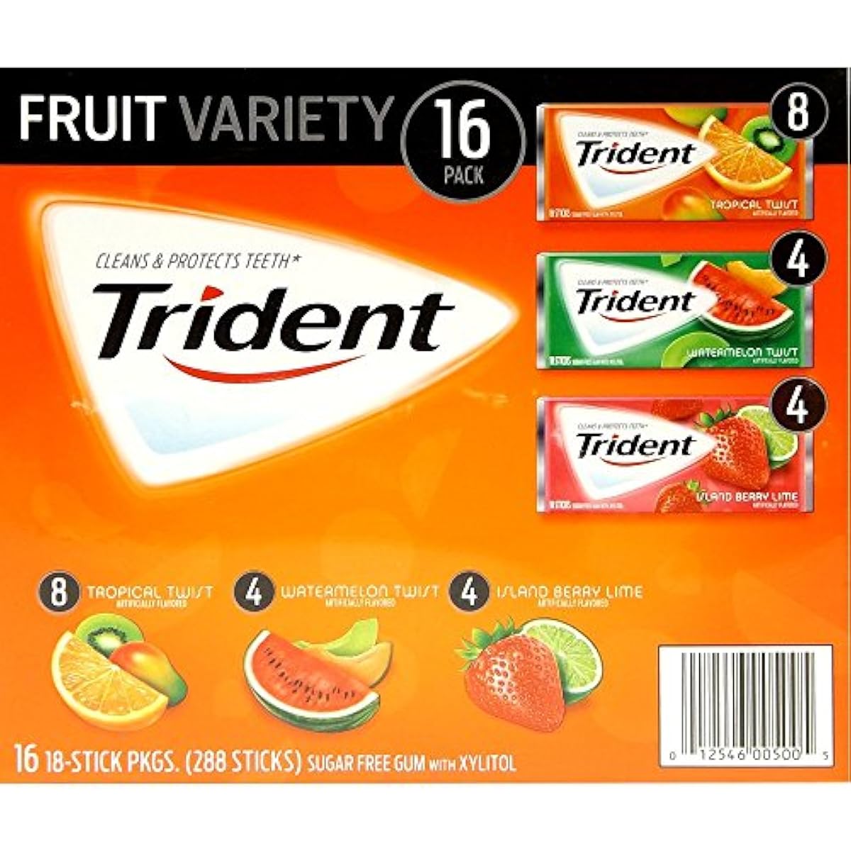 트라이 dent 슈가 프리 껌 후르츠 버라이어티 16팩 -
