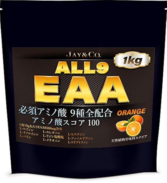 JAY amp;CO.아미노산 스코어100 ALL9 EAA 필수 아미노산 9종을 전배합 (오렌지, 1kg)