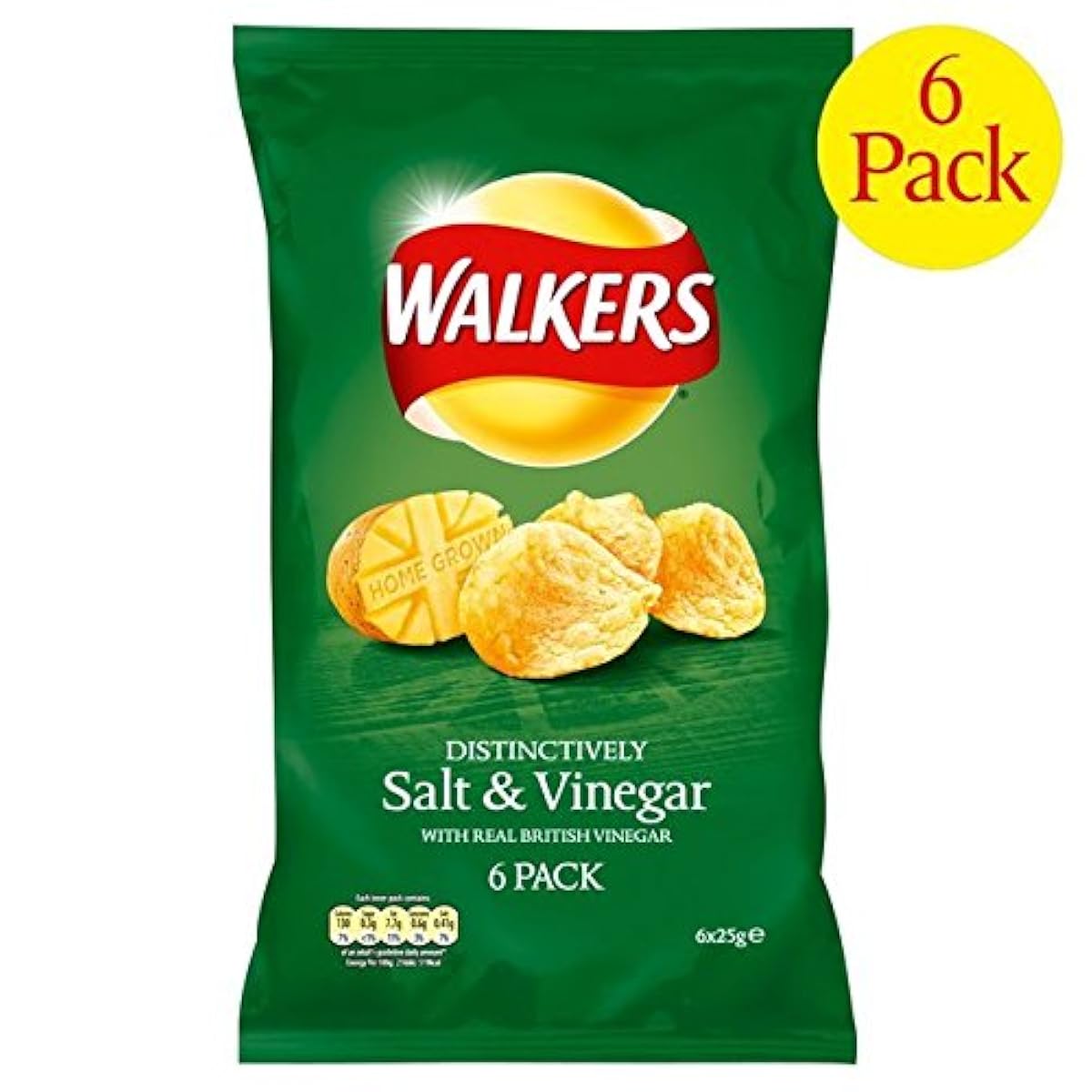 1팩 보행염 amp;식초의 포테이토 칩25그램×6 - Walkers Salt amp; Vinegar Crisps 25g x 6 per pack -