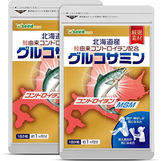 시드 COM스 홋카이도산 연어 유래 프로테오글리칸 amp; (chondroitin)콘드로이틴 배합 구루코사민 서플리먼트 약6개월분 540알