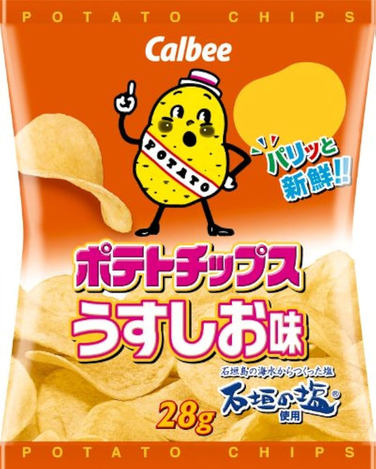 Calbee 소대포테이토 칩덜짠 맛 28g×24개-