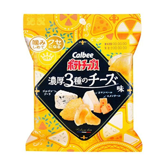 (판로 한정품)Calbee 깨물어 차지해 버릇이 되는 포테이토 칩 농후3종의 치즈 맛 45g×12 포-