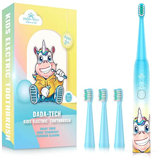 어린이용 전동 칫솔 충전식 소닉 테크놀로지 채용 소프트 유니콘 칫솔 3모드 탑재 욕실에서도 쓸만한 방수 3세 이상의 아드님에게 최적입니다(블루)