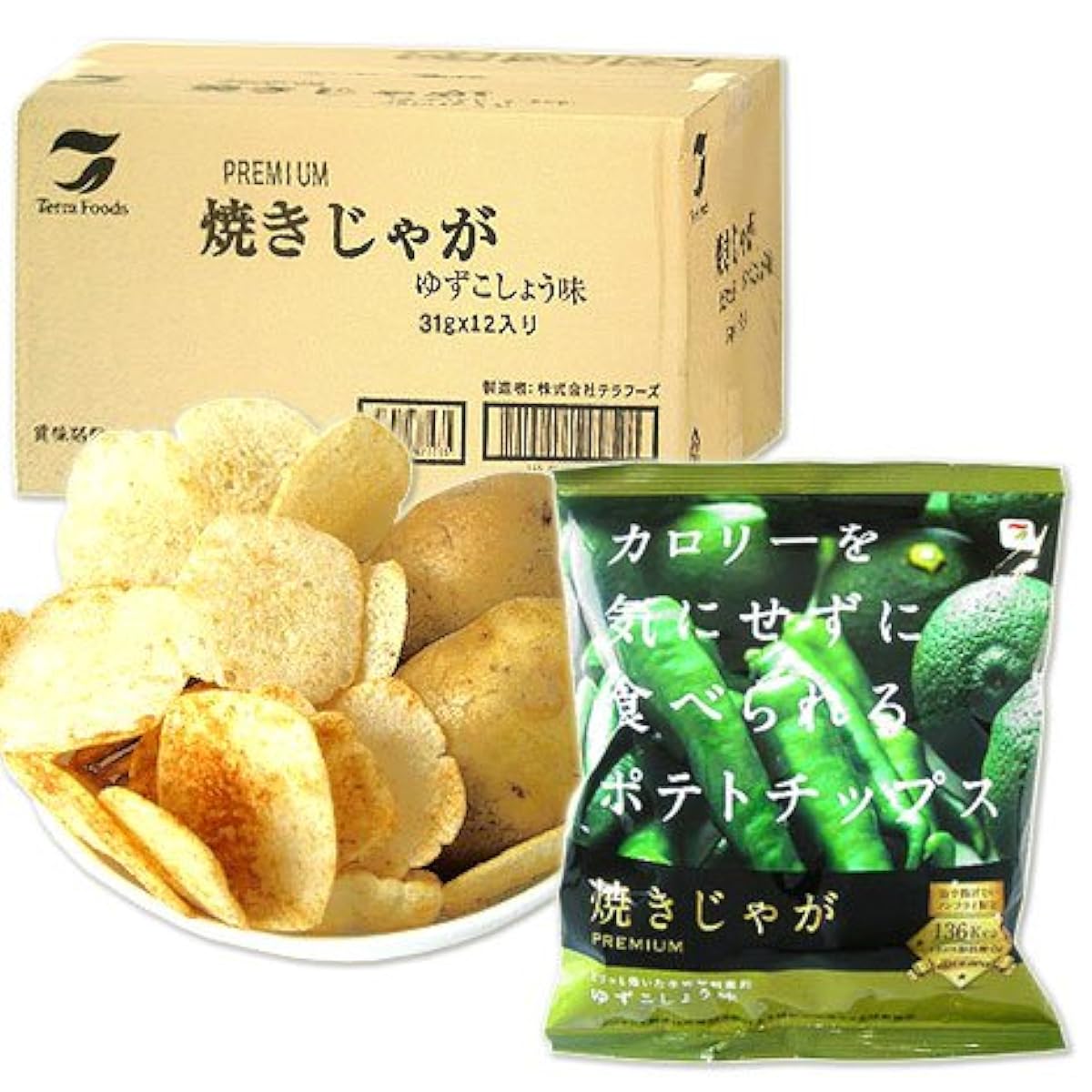 테라 foods 구이 쟈가 유자 후추 맛 31g×12 포들어감-