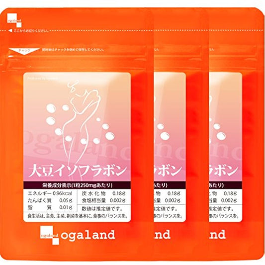 O 갈 라도[ogaland] 대두 ISO 플라본 [270알 / 약3개월분 ] (미용 케어/건강 서포트로) 대두 펩티드 투명감 윤택 여성 미용 서포트 서플리먼트