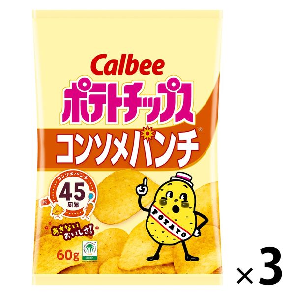 Calbee 60g포테이토 칩스콘소메판치 1세트(3대입)