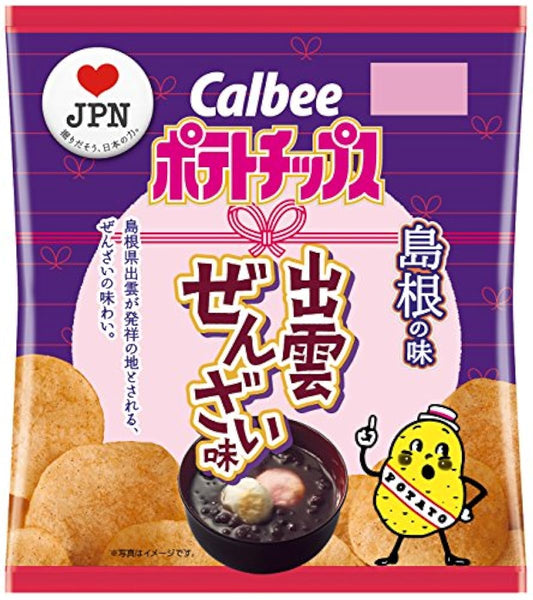 Calbee 포테이토 칩 이즈모 단팥죽 맛 (시마네현) 55g×12 포- (2018-02-19)