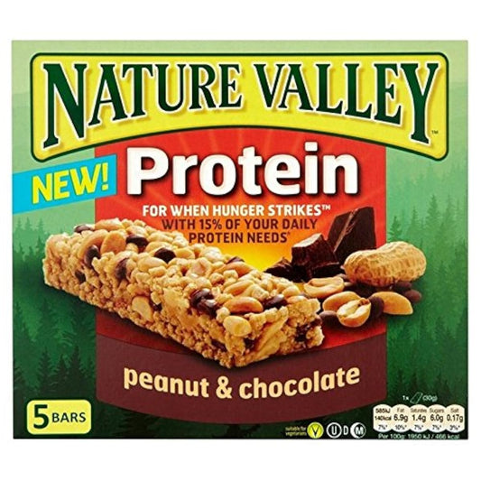 자연의 곡단백질은,피너츠 amp;초콜릿5×30그램 바 (x 2) - Nature Valley Protein Bars Peanut amp; Chocolate 5 x 30g (Pack of 2) -