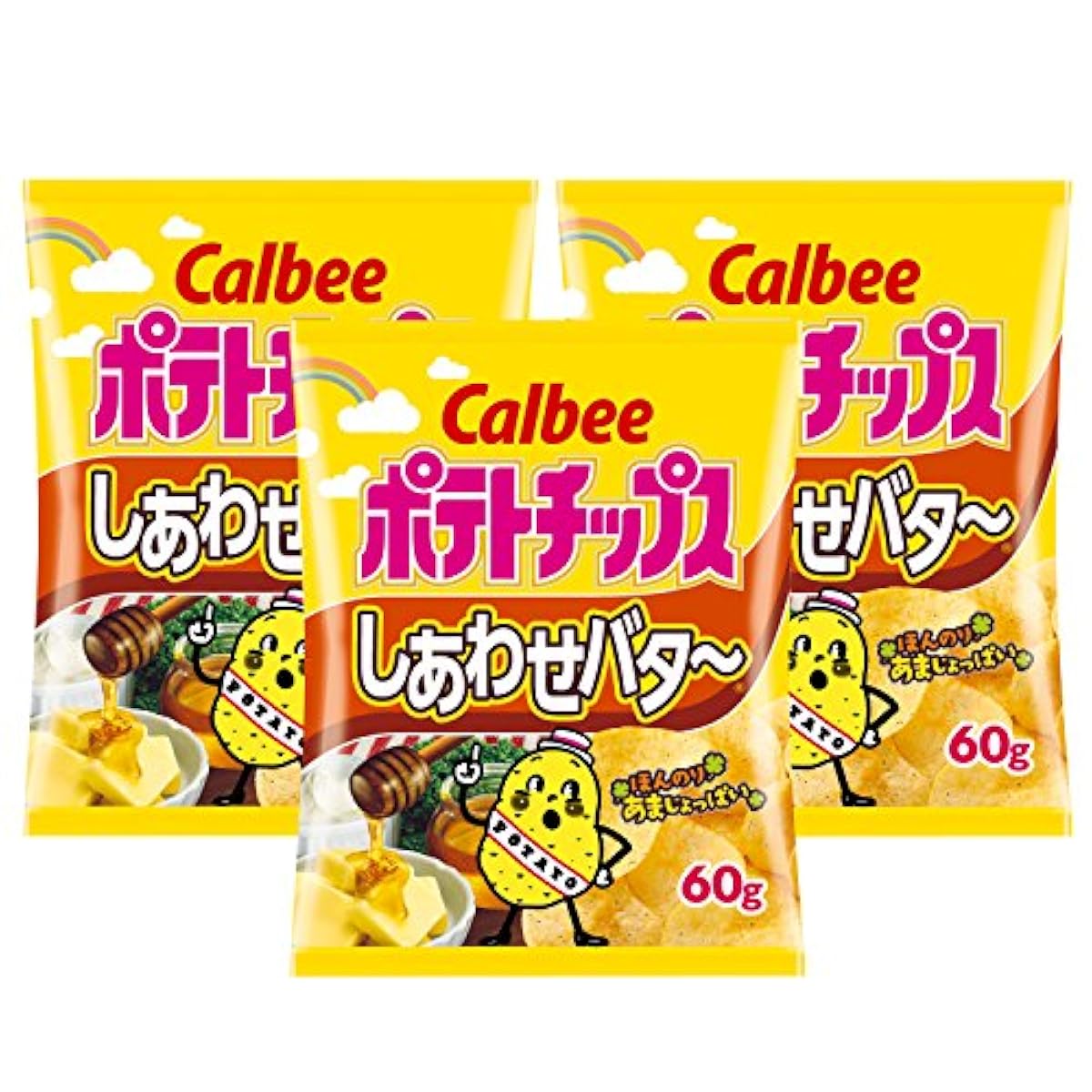Calbee 포테이토 칩 시아와세버터 허니버터~ 60g×3 포