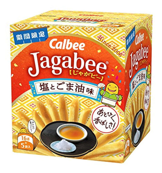 Calbee Jagabee 소금과 참기름 맛 80g(16g×5 포)×12개- (2018-04-16)